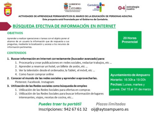 Curso de «Búsqueda efectiva por Internet» en el Telecentro